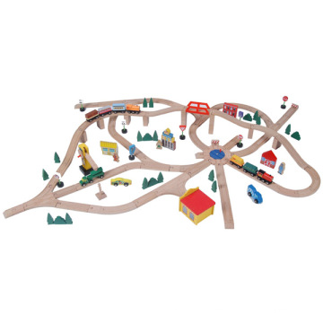 145pcs Tren ferroviario de madera que juega el juguete determinado